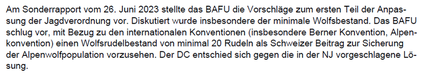 Internes Dokument von BAFU und UVEK bei Albert Rösti und dem Wolf.