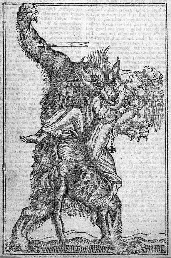 Darstellung eines Werwolfes aus dem 18. Jahrhundert.