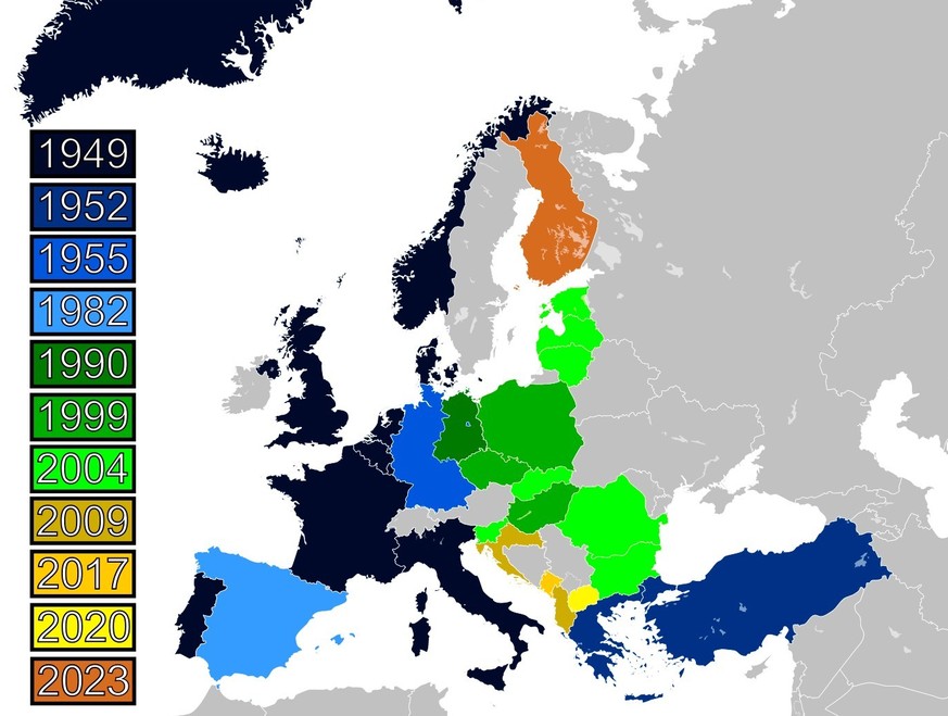 Das Territorium der NATO in Europa