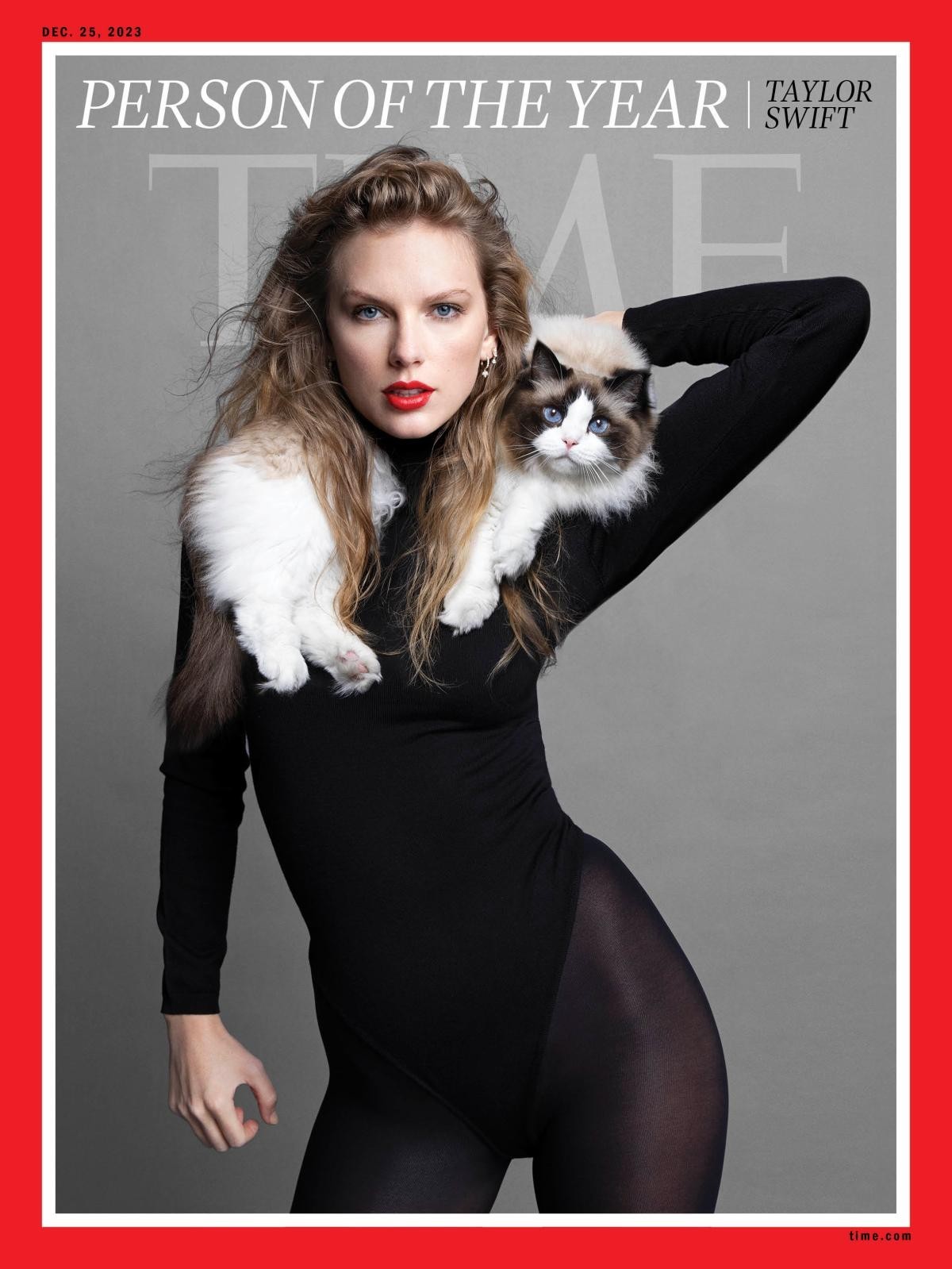 Taylor Swift et son chat en Une du Time