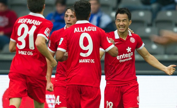 Shinji Okazaki trifft gegen die Hertha doppelt.