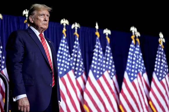 Republican presidential candidate former President Donald Trump speaks at a campaign rally Saturday, March 9, 2024, in Rome Ga. (AP Photo/Mike Stewart)