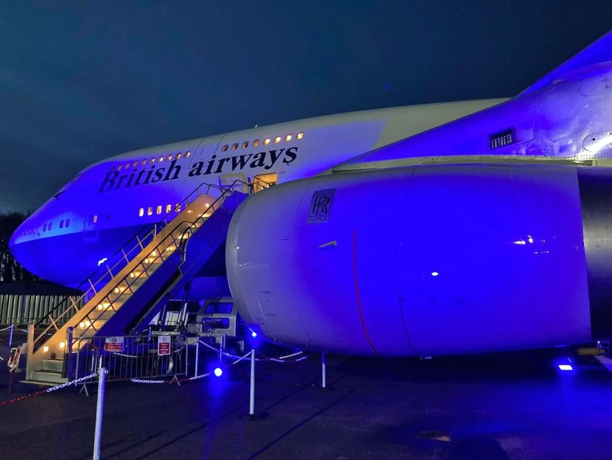 british airways 747 party flugzeug cotswold airport 
https://www.cotswoldairport.com/g-civb-boeing-747-negus-opening-to-the-public-soon/
https://www.instagram.com/negus747/