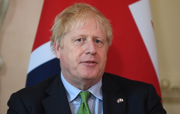 epa09927880 Britain&#039;s Prime Minister Boris Johnson ahead of a bilateral meeting with Japan&#039;s Prime Minister (not pictured) at 10 Downing Street in London, Britain, 05 May 2022. EPA/NEIL HALL ...