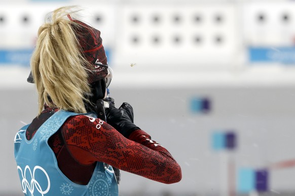 Switzerland&#039;s Elisa Gasparin practices during a women&#039;s official training session, at the 2018 Winter Olympics in Pyeongchang, South Korea, Tuesday, Feb. 13, 2018. (AP Photo/Andrew Medichini ...