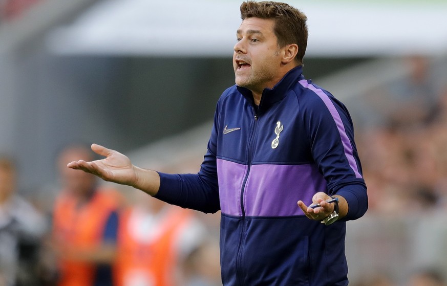 epa08009870 (FILE) - Tottenham&#039;s head coach Mauricio Pochettino reacts during the Audi Cup soccer semi final match between Real Madrid and Tottenham Hotspur in Munich, Germany, 30 August 2019 (re ...