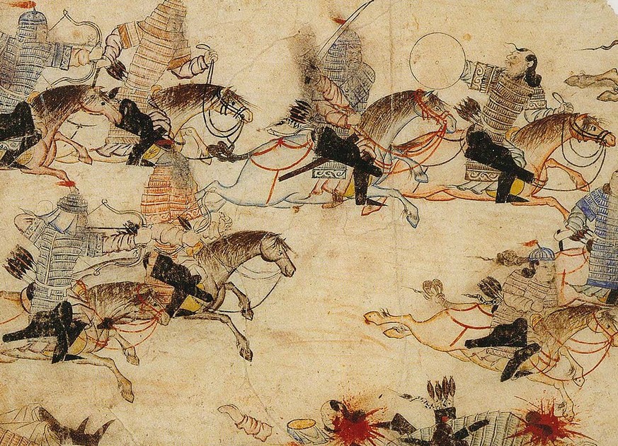 Berittene Mongolenkrieger im 14. Jahrhundert: Sie gehören wie die Skythen zu den klassischen eurasischen Reitervölkern.&nbsp;