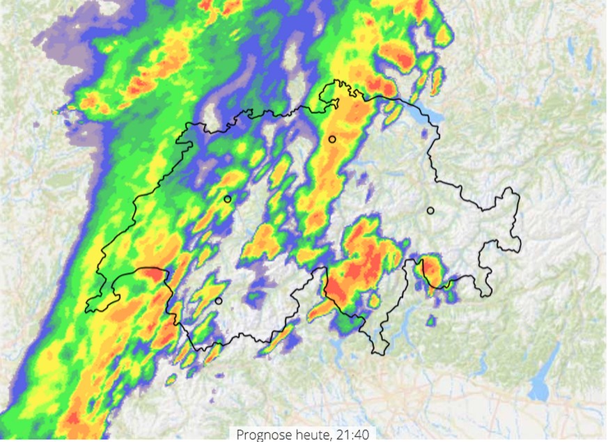 Regenradar von search.ch.