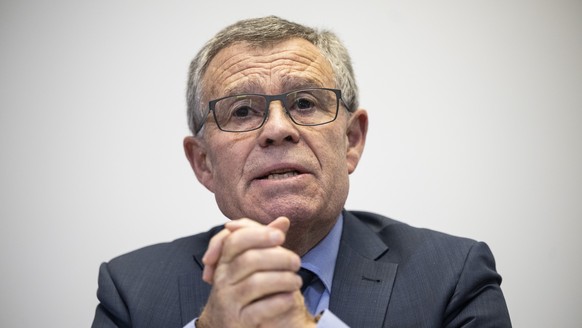 Ernst Stocker, Regierungspraesident und Finanzdirektor Kanton Zuerich, informiert ueber die CS-Uebernahme durch die UBS und moegliche Auswirkungen auf den Kanton und die Stadt Zuerich, aufgenommen am  ...