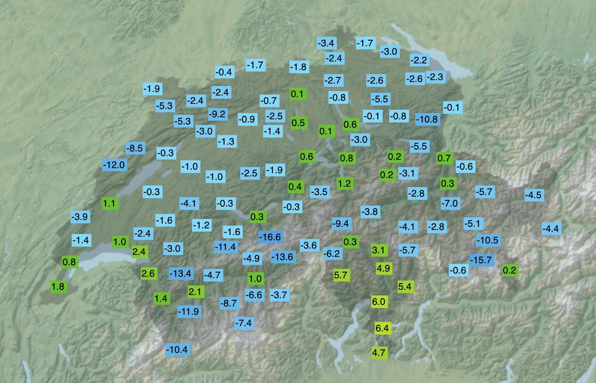 La température est descendue jusqu'à -12 au Jura et -10 au Valais