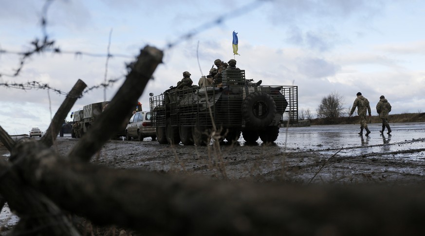 Ukrainische Soldaten bei Kramatorsk.