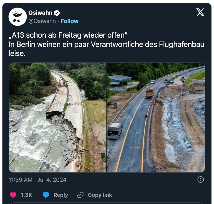 Tweet zu A13