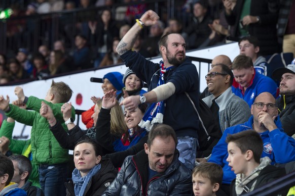 Freude bei den ZSC Fans im Eishockey Meisterschaftsspiel der National League zwischen den ZSC Lions und dem SC Rapperswil-Jona Lakers, am Samstag, 2. Maerz 2019, im Hallenstadion in Zuerich. (KEYSTONE ...