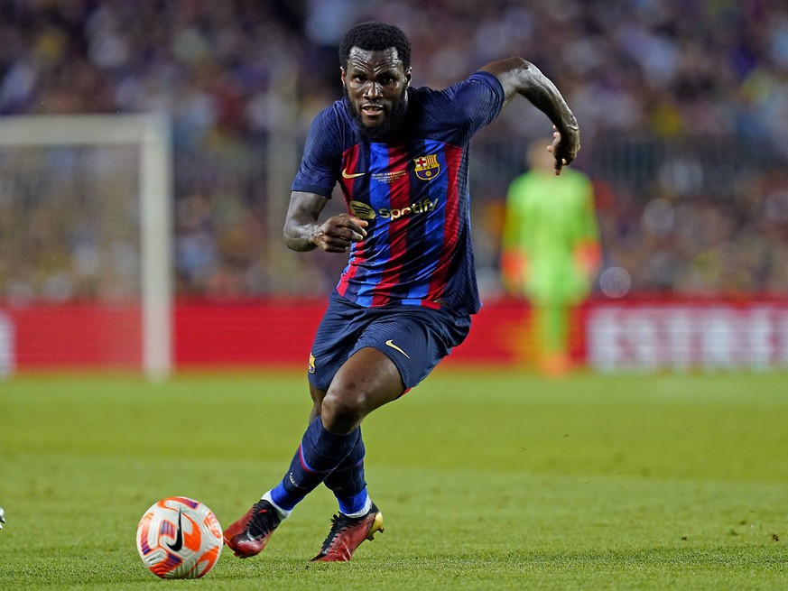 ESP: FC Barcelona, Barca Pumas. Joan Gamper Trophy Franck Kessie of FC Barcelona during the Joan Gamper trophy match between FC Barcelona and Pumas played at Spotify Camp Nou Stadium on August 7, 2022 ...