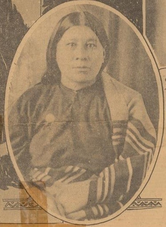 Anna Brown
Photograph used for a story in the Daily Oklahoman newspaper. Caption: &quot;(Daily Oklahoman, January 17, 1926 Section D page 1)Back yonder in the dead days beyond recall, when nations wer ...