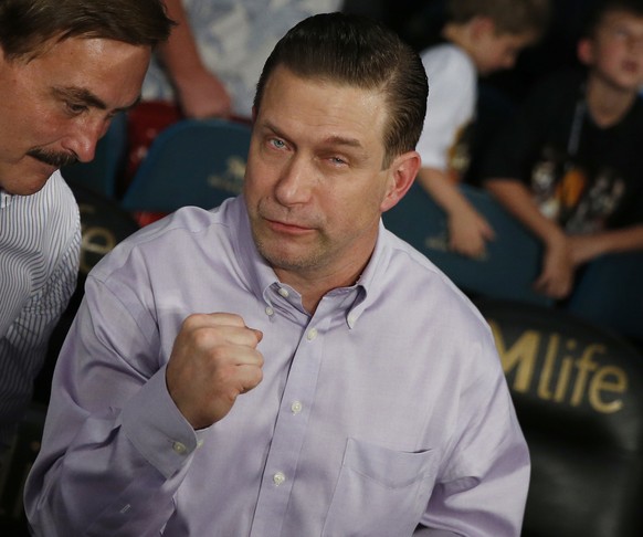 FILE - In this April 9, 2016, file photo, Stephen Baldwin attends a boxing match between Manny Pacquiao and Timothy Bradley, in Las Vegas. The entertainment industry’s liberal bent, combined with elec ...