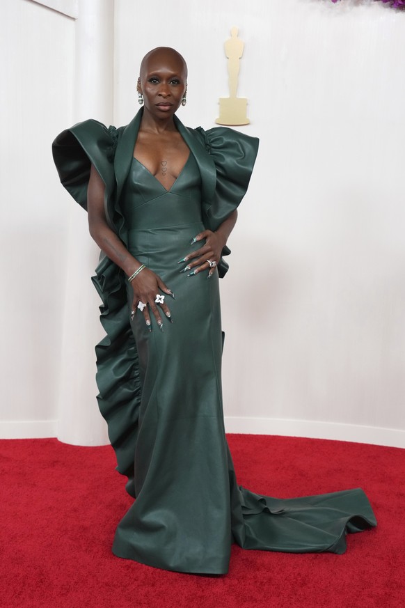 Cynthia Erivo arrives at the Oscars on Sunday, March 10, 2024, at the Dolby Theatre in Los Angeles. (Photo by Jordan Strauss/Invision/AP)
Cynthia Erivo