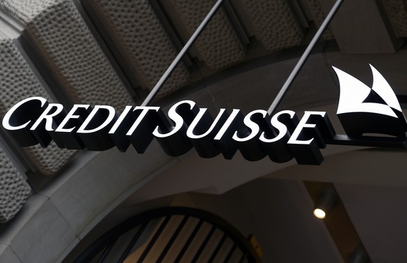 FILE - This Oct. 21, 2015, file photo shows the logo of the Swiss bank Credit Suisse, in Zurich, Switzerland. Switzerland