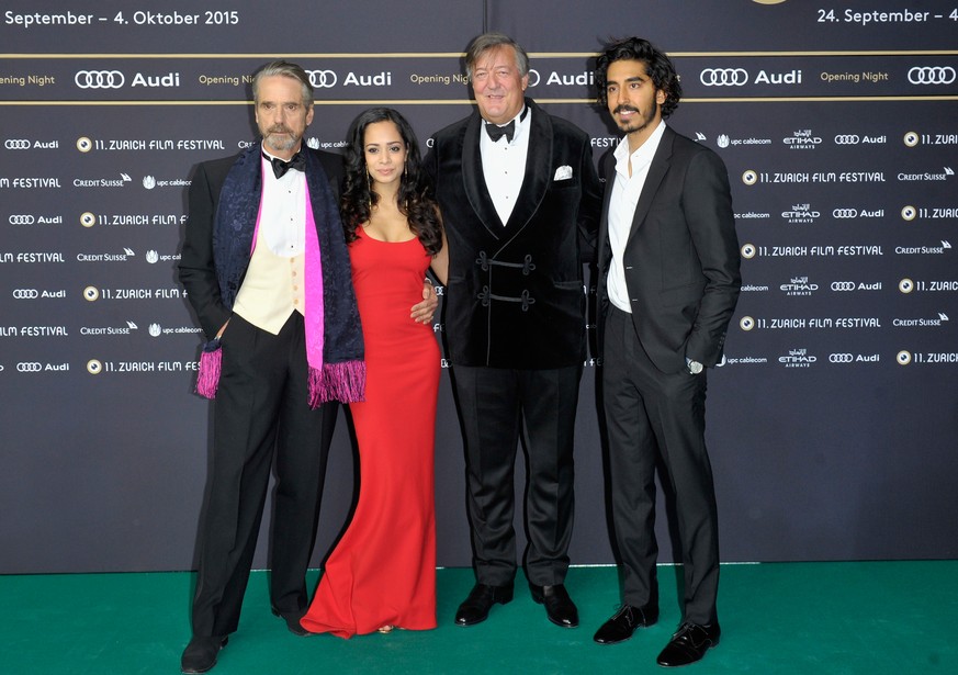 Hollywood eröffnet das ZFF: Jeremy Irons, Devika Bhise, Stephen Fry und Dev Patel aus dem Streifen «The Man Who Knew Infinity».