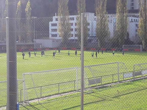 Das Training der Ukraine auf dem Sportplatz Tribschen.