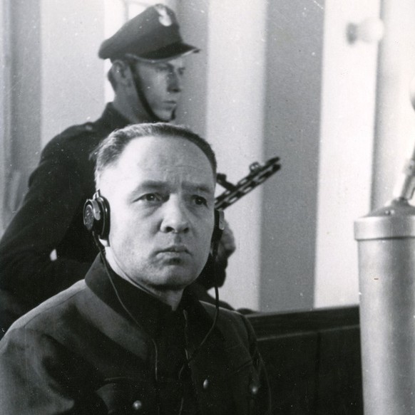 Rudolf Höss, 1947, beim Prozess in Warschau.