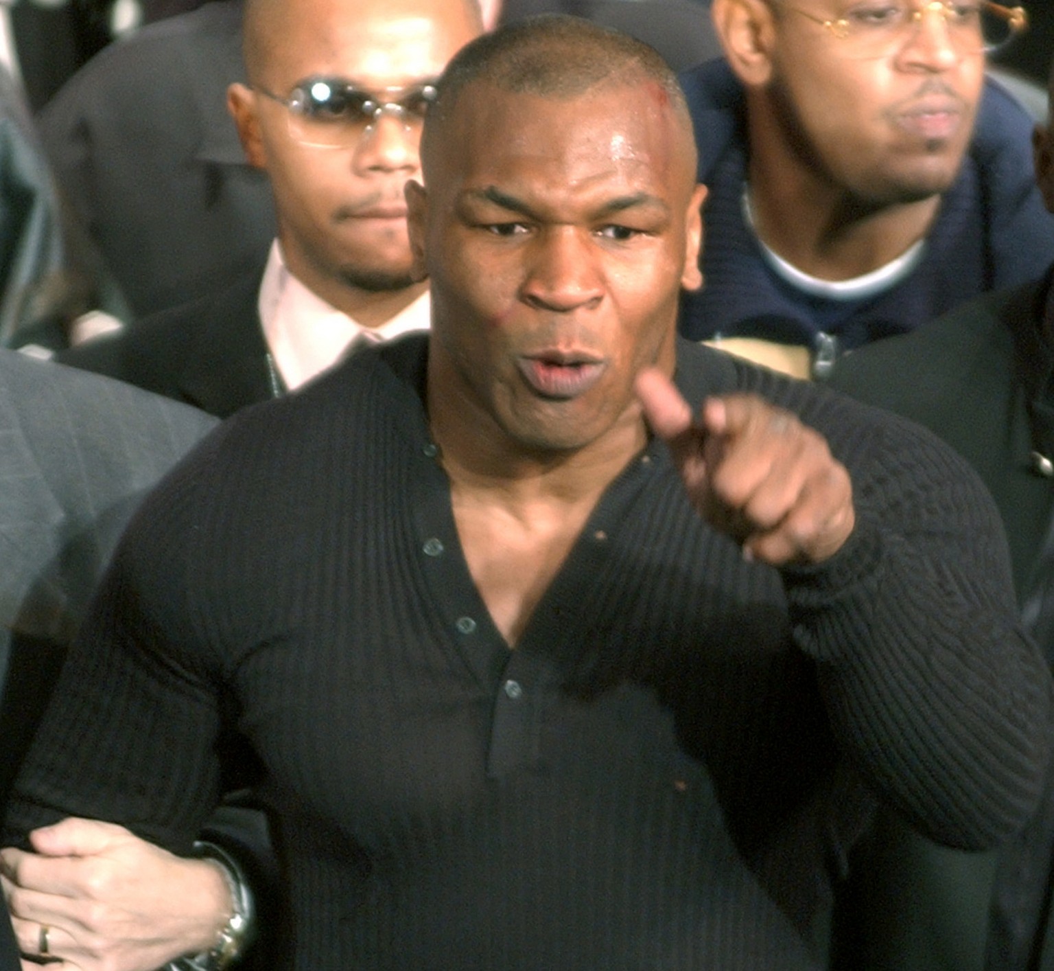Mike Tyson bei der so verhängnisvollen Pressekonferenz im Januar 2002.