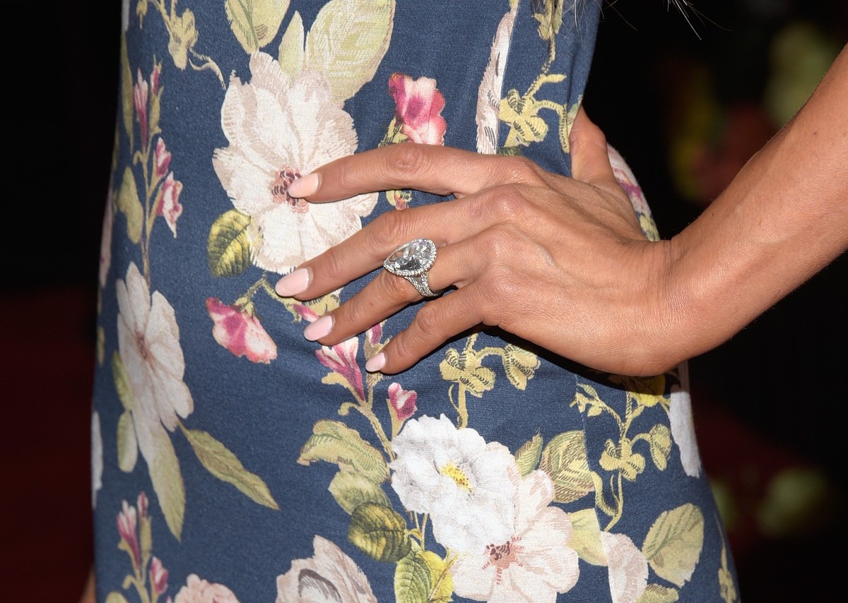 HOLLYWOOD, CA - OCTOBER 13: Paris Hilton, engagement ring detail, attends Rock The Runway presented by Children's Miracle Network Hospitals at Avalon on October 13, 2018 in Hollywood, California. ...