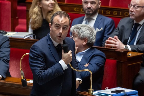 epa12674466 French Prime Minister Sebastien Lecornu speaks as he invokes for the second time the article 49 paragraph 3 (49.3) of the Constitution of France to have the text on the expenses part of th ...