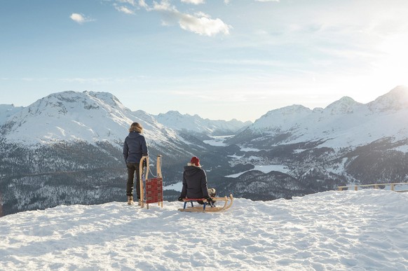 Schlitteln auf Muottas Muragl Rauszeit beste Schlittelpisten der schweiz