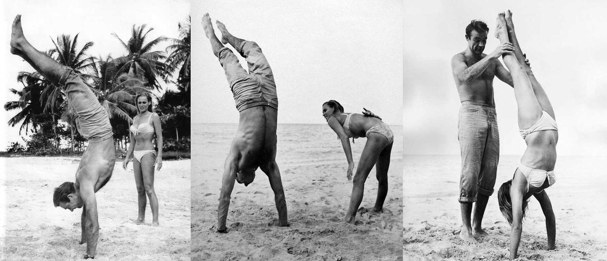 sean connery ursula andress handstand james bond dr. no 1962 https://www.pinterest.com/pin/205758276700878150/