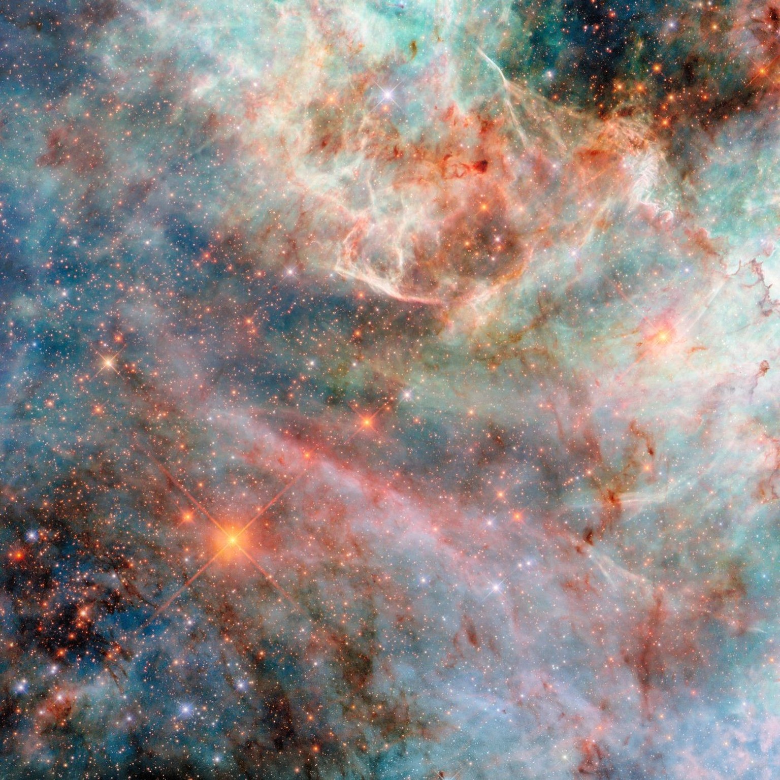Today’s NASA/ESA Hubble Space Telescope Picture of the Week features a sparkling cloudscape from one of the Milky Way’s galactic neighbours, a dwarf galaxy called the Large Magellanic Cloud. Located 1 ...