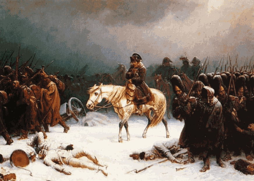 Napoleons Rückzug aus Moskau, Gemälde von&nbsp;Adolph Northen.