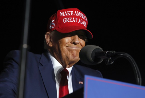 Former President Donald Trump speaks at an election rally in Latrobe, Pennsylvania, Saturday, Nov. 5, 2022. (AP Photo/Jacqueline Larma)