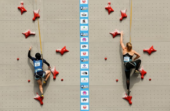 Fumika Kawakami L, JPN, Apr 28, 2023 - Climbing : Women s Speed qualification during the IFSC Climbing World Cup Seoul 2023 at Jungnang Sport Climbing Stadium in Seoul, South Korea. PUBLICATIONxNOTxIN ...