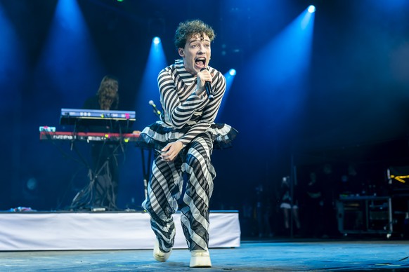 Swiss singer Nemo performs performs on the Vega stage, during the 48th edition of the Paleo Festival, in Nyon, Switzerland, Sunday, July 27, 2025. The Paleo is an open-air music festival in the wester ...