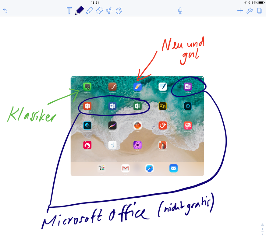 Mit der kürzlich aktualisierten Notability-App lassen sich Notizen kreieren und verwalten.