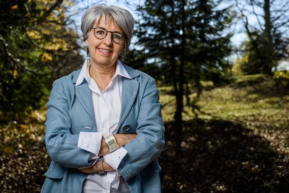 Elisabeth Baume-Schneider, senatrice jurasienne, candidate au Conseil federal pour le parti socialiste pose le dimanche 13 novembre 2022 aux Breuleux, village des Franches-Montagnes, du canton du Jura ...