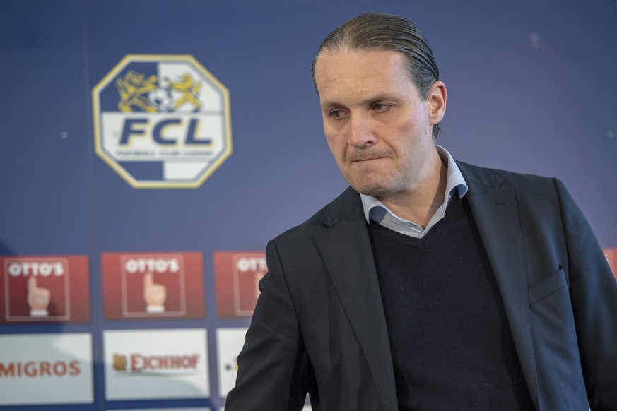 Der Sportchef des FC Luzern, Remo Meyer anlsslich einer Medienkonferenz des FC Luzern zur Entlassung des Trainers Rene Weiler vom Montag, 18. Februar 2019 in Luzern. (KEYSTONE/Urs Flueeler)