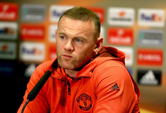 epa05955335 Manchester United&#039;s Wayne Rooney speaks to media during a press co Wayne Rooneyference at Old Trafford in Manchester, Britain, 10 May 2017. Manchester United will face Celta Vigo in t ...