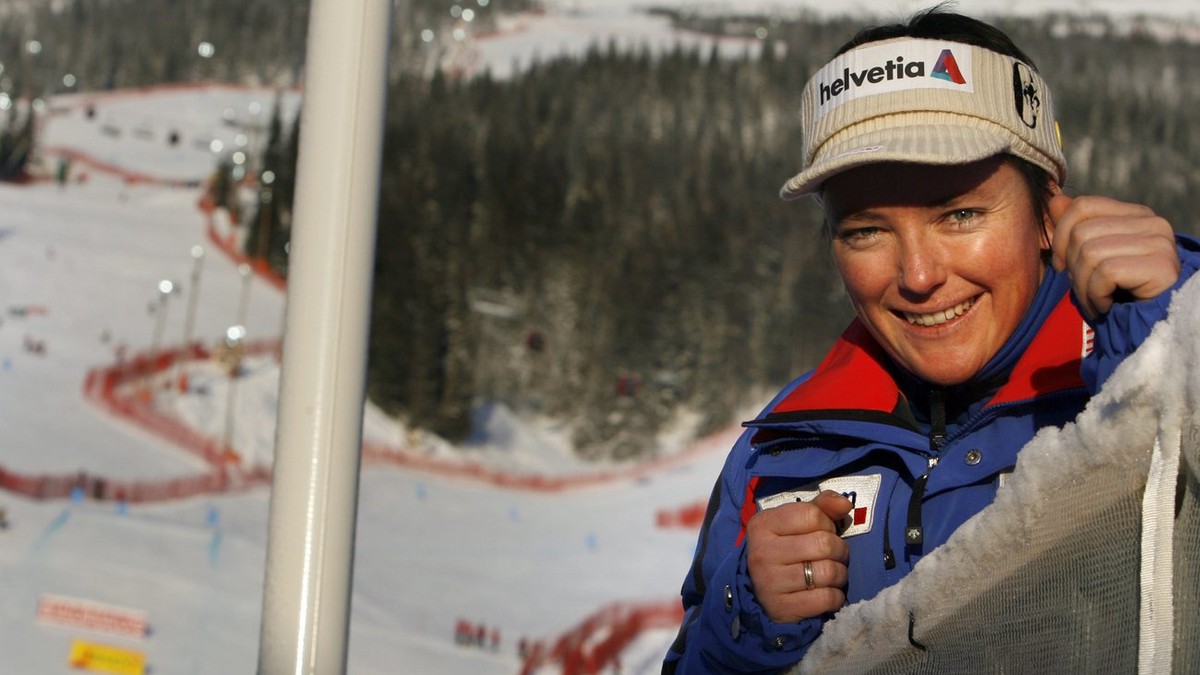 Switzerland's Sylviane Berthod is seen during the World Alpine Ski Championships in Are, Sweden, Thursday, February 8, 2007. (KEYSTONE/Alessandro Della Bella)