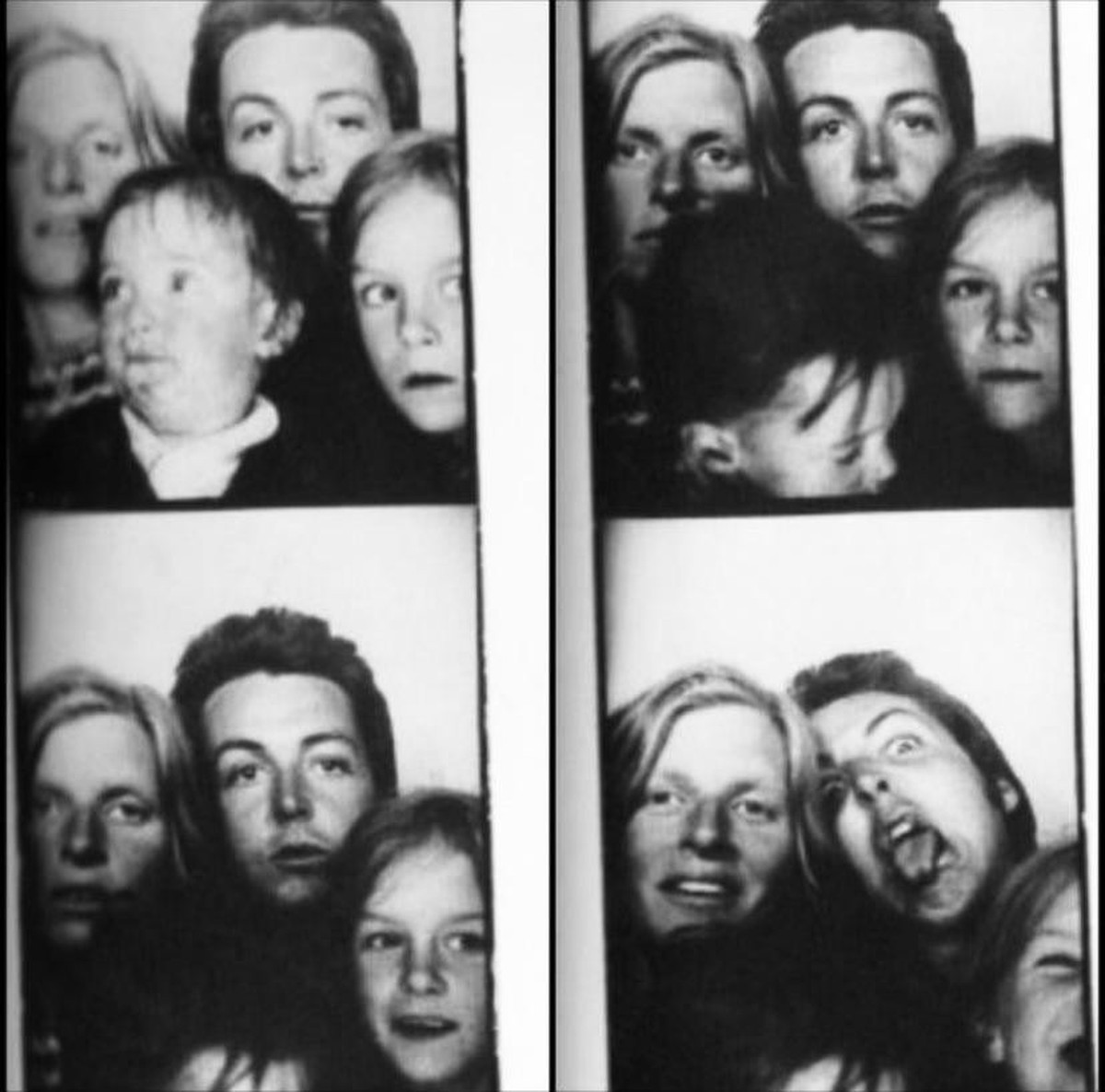 Linda and Paul McCartney and their children, 1970s



Photo booth Fotokabine

https://www.reddit.com/r/popculturechat/comments/1be515i/vintage_celebrity_photo_booth_snapshots/