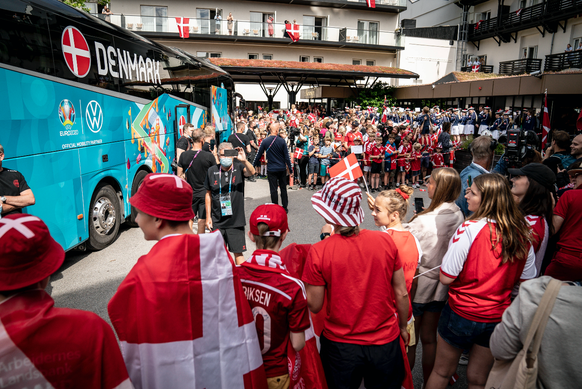 Denmark leaves Hotel in Helsingoer to fly to London for UEFA EURO semifinal against England