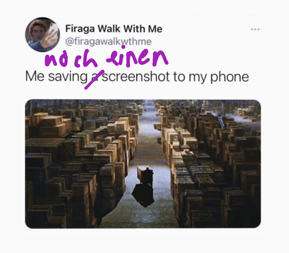 Ich, wie ich noch einen weiteren Screenshot auf meinem Telefon speichere.