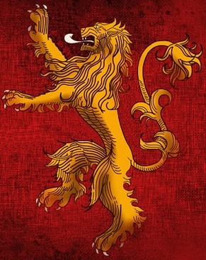 Das Lannister-Wappen: Ein steigender, goldener Löwe.&nbsp;