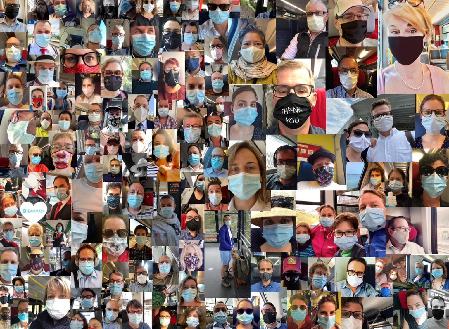 Das #teammask zeigt Mut zur Maske: Hunderte Pendlerinnen und Pendler unterstützen die Masken-Aktion von SBB-Ginsig. 
