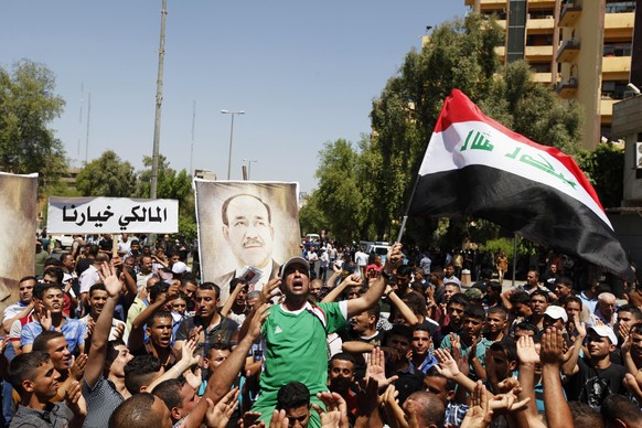 Am Montag in Bagdad: Al-Malikis Anhängerschaft demonstriert für ihren Präsidenten.&nbsp;