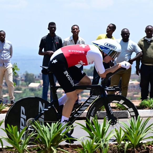 Swiss Marlen Reusser pictured in action during the Women Elite Individual Time Trial race 31,2km at the road world championships, in Kigali, Rwanda, Sunday 21 September 2025. The 2025 UCI Road World C ...