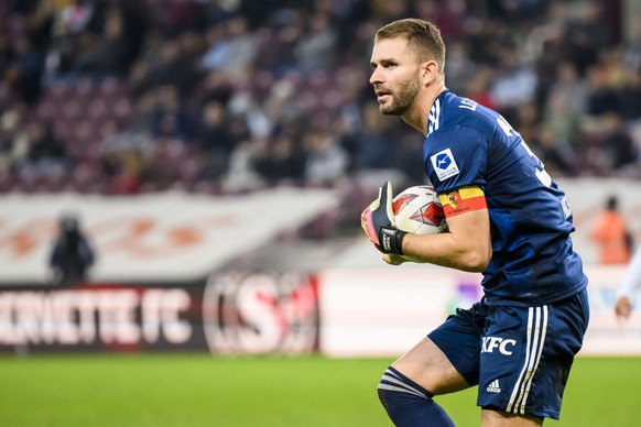 Le gardien genevois Jeremy Frick lors de la rencontre de football de Super League entre Geneve Servette FC et FC Lugano le samedi 29 octobre 2022 au stade de Geneve. (KEYSTONE/Jean-Christophe Bott)