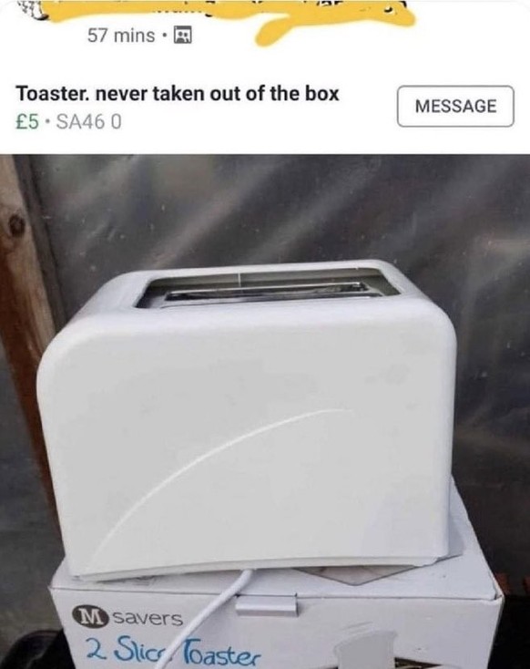 faildienstag: Toaster unausgepackt. Wie neu. Nicht.
