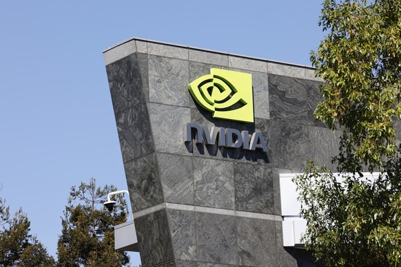 epa12398887 Nvidia signage on Santa Clara office campus in Santa Clara, California, USA, 22 September 2025. Nvidia to invest 5 billion US dollars in Intel Corporation and 100 billion US dollars in Ope ...
